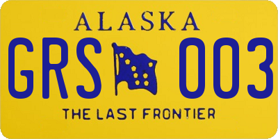 AK license plate GRS003