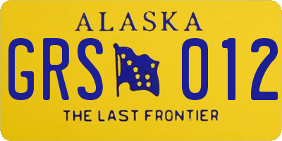 AK license plate GRS012