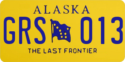 AK license plate GRS013