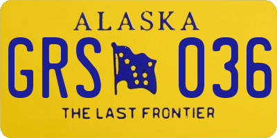 AK license plate GRS036