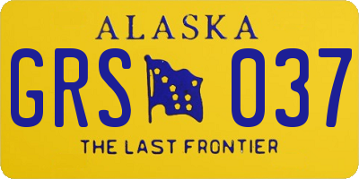 AK license plate GRS037