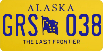 AK license plate GRS038
