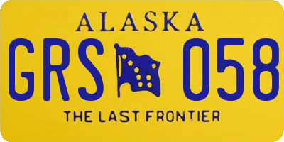 AK license plate GRS058