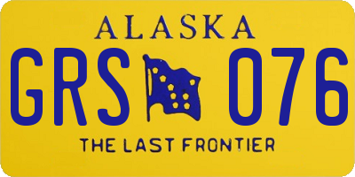 AK license plate GRS076