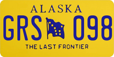 AK license plate GRS098
