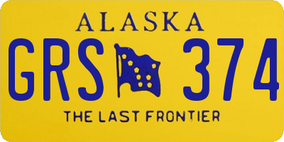 AK license plate GRS374