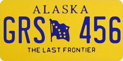 AK license plate GRS456