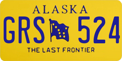 AK license plate GRS524