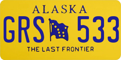 AK license plate GRS533