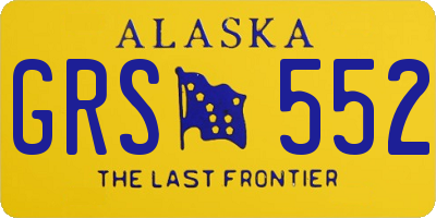 AK license plate GRS552
