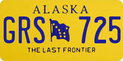 AK license plate GRS725