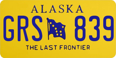 AK license plate GRS839