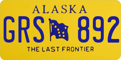 AK license plate GRS892
