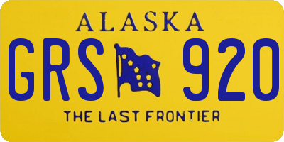 AK license plate GRS920