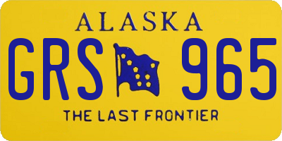 AK license plate GRS965