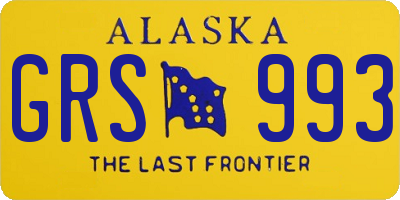 AK license plate GRS993
