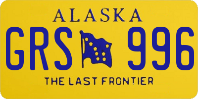 AK license plate GRS996