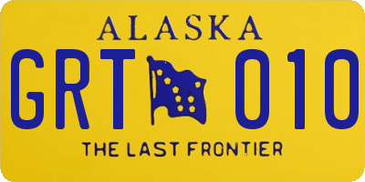 AK license plate GRT010