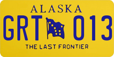 AK license plate GRT013