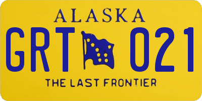 AK license plate GRT021