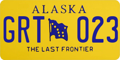 AK license plate GRT023