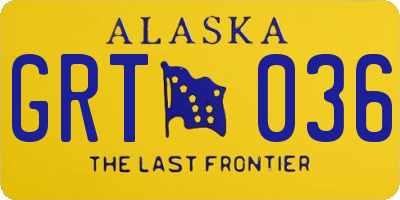 AK license plate GRT036