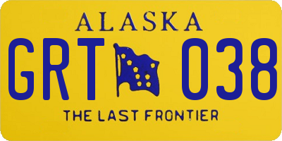 AK license plate GRT038