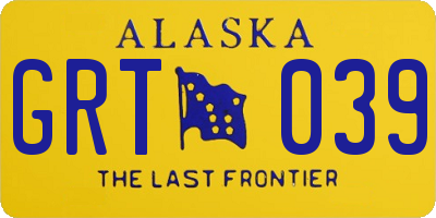 AK license plate GRT039
