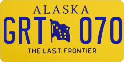 AK license plate GRT070