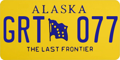 AK license plate GRT077