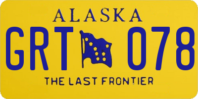 AK license plate GRT078