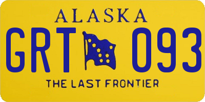 AK license plate GRT093