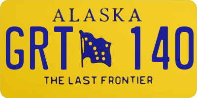AK license plate GRT140