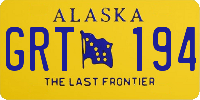 AK license plate GRT194