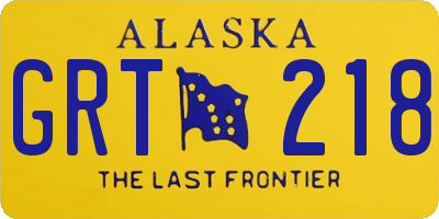 AK license plate GRT218