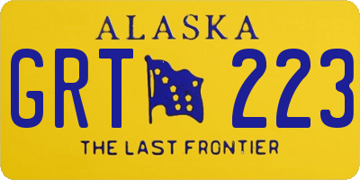 AK license plate GRT223