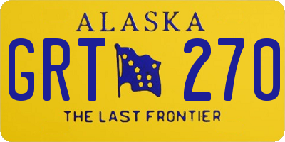 AK license plate GRT270