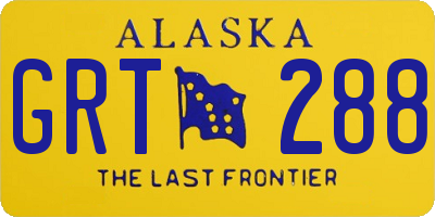 AK license plate GRT288