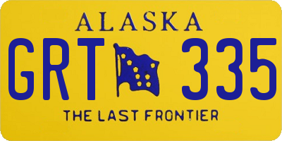 AK license plate GRT335