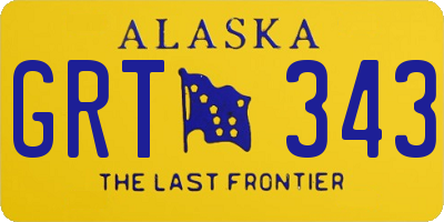 AK license plate GRT343