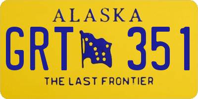 AK license plate GRT351