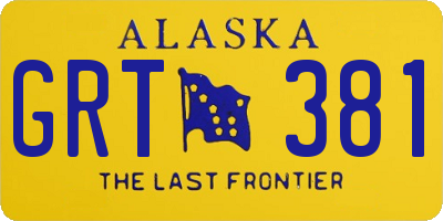 AK license plate GRT381
