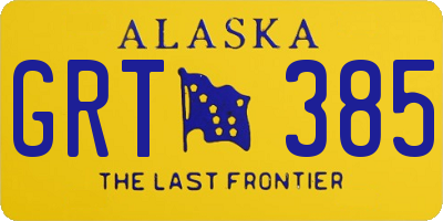 AK license plate GRT385