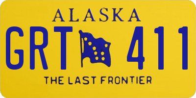 AK license plate GRT411
