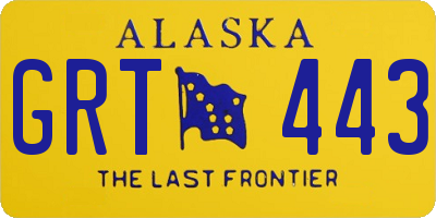 AK license plate GRT443