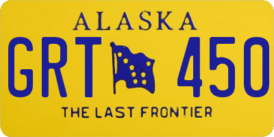 AK license plate GRT450