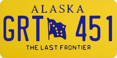 AK license plate GRT451