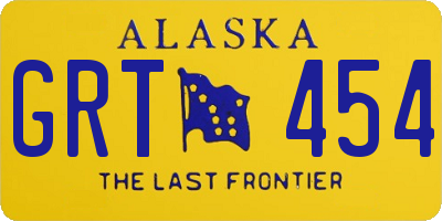 AK license plate GRT454