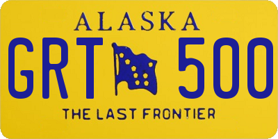 AK license plate GRT500