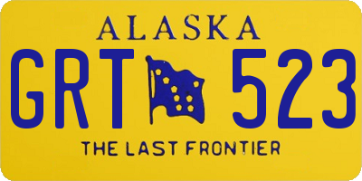 AK license plate GRT523